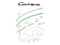 Guarnizione, canale del tetto COUPE. Porsche 997.1 / 997.2 Carrera / Turbo / GT2 / GT3 2005-13 - 99755972101, 99755972201, 99755972100, 99755972200