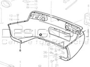 Pare-chocs arrière. Porsche 968 - 94450502300, 94450502300G2X