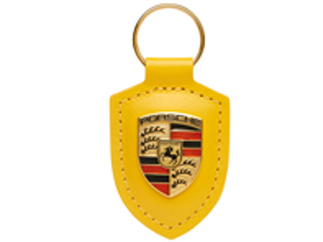 Porsche Crested Leather Keyring, Speed Yellow - WAP0500200M12H