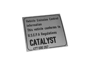 Catalytic Converter decal. Porsche 911 / 924 / 928 / 944 / 968 / Boxster - 477000267 - PAKCA