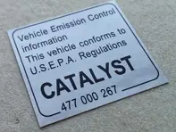 Catalytic Converter decal. Porsche 911 / 924 / 928 / 944 / 968 / Boxster - 477000267