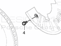 Afdekplaat remschijf Bout. Porsche Cayenne MKI