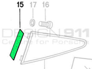 Tira de sellado de ventana trasera de 1/4. Porsche 911 65-77 Coupé - 90154349320