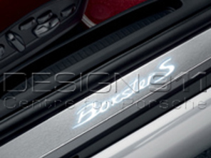 Zijdrempellijsten van roestvrij staal met logo, verlicht. Porsche 981 Boxster / 718 (982) Boxster - 98104480010, 98104480011