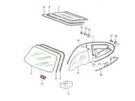 Cristal del parabrisas delantero, tintado en verde. Porsche 996 >>2001 - 99654190139, 99654190103
