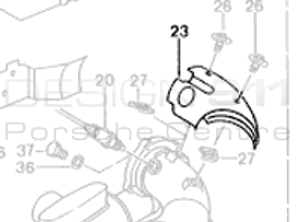 Exhaust Cat Heat shield Right. Porsche 993 Turbo