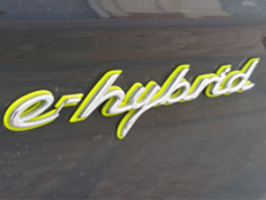 E-HYBRID in Chrome and Acid Green front door badge for Porsche 970 Panamera  HYBRID - 97055924501, 97055924601