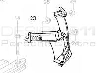 Rear bumper bracket / heatshield. Porsche Boxster 986 1997-02 - 98650563101, 986505631201