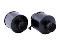 Heater box, Black - Pair. Porsche 356B / 356C - 64421102505, 64421102605, 1623200570, 1623200580 - 9230002b, 1623200570, 1623200580, 92.003, 92.004
