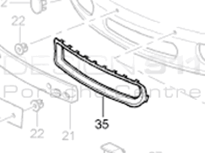 Presa d'aria esterna paraurti anteriore. Porsche Boxster 986 S 1999-02 - 98650555100G2X, 98650555100