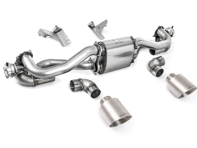 Milltek sports exhaust rear silencer delete with titanium trims. Porsche 718 Cayman GT4 4.0ltr / Boxster GTS 4.0ltr
