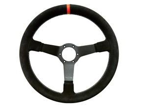 Steering wheel Eau Rouge Track Suede with Orange Indicator 350mm. Porsche 911 / 964 / 993 / 924 / 944 / 968 / 928 - 74104