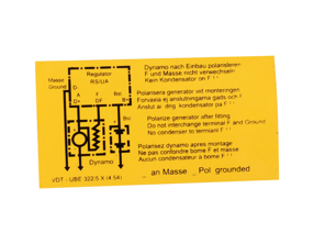 Decalcomania coperchio regolatore di tensione. Porsche 356B/356C - 90170100700 - 1601503200