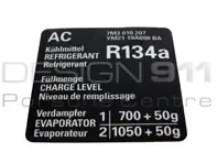 Sticker Air Conditioner. Porsche Cayenne - 95570114100, 95570114101