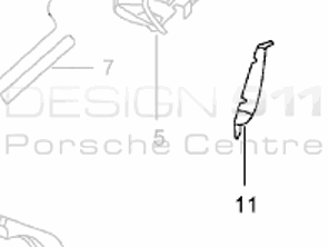 Piastra posteriore 1/4 pannello. Porsche 996 C2 / C4 / GT3 MKI - 99650185503GRV, 99650185603GRV