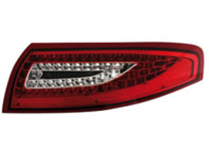 Indicator unit rear, Clear / Red V2 with LED bulbs for Porsche 996 - 99663148500, 99763148600, 99663148602, 99663148502, 99663143301, 99663143401, 99663143303, 99663143403
