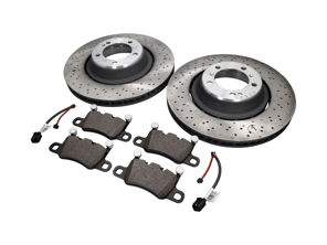 REAR Brake Pads And Brake Disc Package. Porsche 991 Turbo - 99135240700, 99135240800, 99135294701, 99160918500