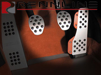 Rennline aluminium 3-delige pedaalset rubberen grip. Porsche 944/924/968/996/997/Boxster/Cayman/991/Panamera/ 718 / 992 - P71, P71