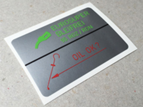 Fuel and oil gas filler door sticker. Porsche 964 - 93070120302 - CB.930.701.203.02