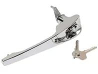 Maniglia per porta con serratura a cilindro e chiave, cromata. Porsche 911/912 68-69 - 90153106121, 90153106221 - 1687101270, 1687101280