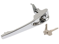 Poignée de porte avec cylindre de serrure et clé, Chrome. Porsche 911/912 68-69 - 90153106121, 90153106221 - 1687101270, 1687101280