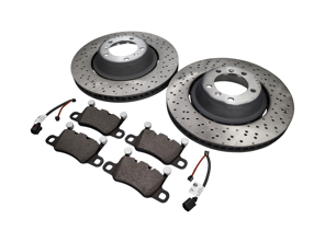 Rear Brake Pads And Brake Disc Package, Rear. Porsche 981 Cayman GT4 2015-16 - 98135240780, 98135240880, 99135294701, 99160918500, 98135240881, 98135240781, 9GT615601F, 9GT6156012