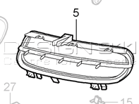 Parrilla de parachoques delantero. Porsche 997.2 C2/C2S - 9975055630401C, 9975055640401C