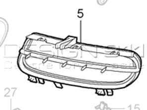 Parrilla de parachoques delantero. Porsche 997.2 C2/C2S - 9975055630401C, 9975055640401C