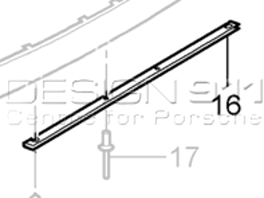 Listello di fissaggio del labbro dello spoiler del paraurti posteriore. Porsche 997Turbo - 99750583701