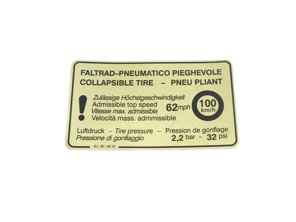 Sticker Collapsible Spare Wheel. Porsche 924 / 911 - 91170113701