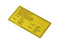 Adesivo Pressione pneumatici Porsche 944 S2 / 964 - 96470128700 - 1601502700