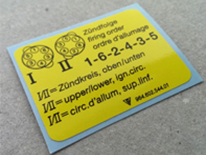 Firing Order Decal for Porsche 964 / 993 (1989 – 1998) - 96460254401