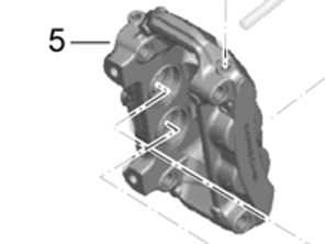 Pinza de freno DELANTERO. Porsche 982 Boxster / 982C Caimán - 9973514220F, 9973514210F