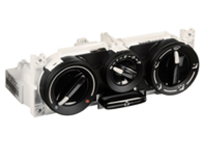 Pannello di controllo del riscaldamento sul pannello del cruscotto, nero satinato. Porsche 986 Boxster >>2001 - 9965721010001C