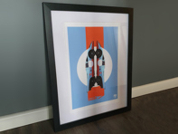 Affiche Porsche 917 Gulf Racing dans un cadre noir