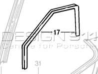 Türsiegel. Porsche 924S / 944 / 968 - 94455503101, 94455503201