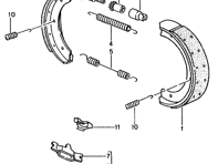 Handbremsbacken Federsatz. Porsche Boxster S 1998-2005 - 298609723, 90135293210, 99635272300, 99635274101, 99635280701, 98635207302, 91135294401