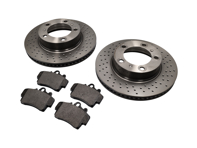 Paquete de pastillas de freno y discos de freno DELANTEROS Porsche 987 Boxster / 987C Cayman - 98735140101, 98735140201, 98735193903