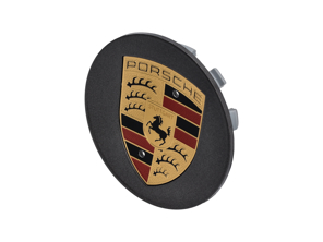 Wheel Cap 'Large Crest' Grey with Coloured crest for Porsche - 7PP601149A, 00004460604