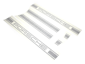 Franjas decorativas laterales con logo PORSCHE. Porsche 9YA Cayena - 9Y0088870, 9Y008887037, 9Y008887038, 9Y008887039, 9Y008887040, 9Y0088095G, 9Y0088095H, 9Y0088095J, 9Y0088095F - 9Y0088095G, 9Y0088095H, 9Y0088095J, 9Y0088095F