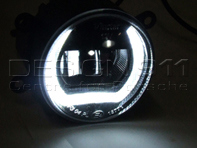 Front fog lamps Black LED with DRL (Daytime Running Lights). Porsche 958 Cayenne / Macan - 95863116700, 95563116300