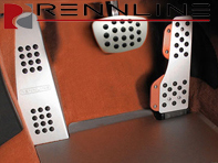 Rennline Aluminium 3 Piece Pedal Set  Rubber Grip. Porsche 911/912/930 Targa+Cabio  964/993 TIPTRONIC - P70.62.51, P706251