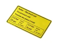 Aufkleber Reifendruck. Porsche 911 1973-83 / 911 turbo 1975-77 - 90100650501 - 1601500706