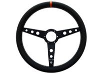 Steering wheel Turn 8 full grain leather and orange marker 380mm. Porsche 911 / 964 / 993 / 924 / 944 / 968 / 928 - 74202, 74203