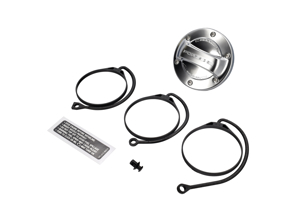 Tapón del depósito de combustible. Aspecto de aluminio. Porsche 981 Boxster / 981 Cayman / 991 / Cayenne / Panamera / Macan / 718 Boxster / 718 Cayman - 00004400190