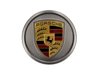 Concave Wheel Cap - Platina Satijn-Mat Met Gekleurd Wapen. Porsche 971.2 Panamera 2021-24 / 9J1-1 Taycan 2020-24