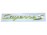 Insignia 'CAYENNE S' en cromo y verde ácido en la tapa trasera para Porsche 958 Cayenne S HYBRID - 95855967551, 95855967550