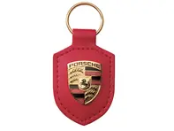 Llavero de cuero con escudo Porsche, ROJO - WAP0500920E