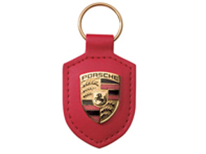 Porsche Crested Leather Keyring, RED - WAP0500920E