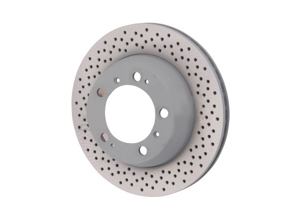 Brake disc rotor, Rear, drilled monoblock, 299x24mm. Porsche 996 / 997 (OE Part No 99635240104) - 99635240103, 99635240104, 99635240105 - PRX39961